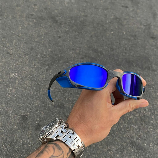 JULIET X METAL LENTES AZUL ESCURO / KIT AZUL + SIDE BLINDER AZUL